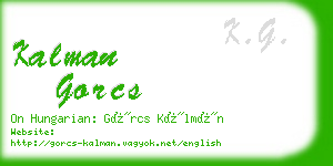 kalman gorcs business card